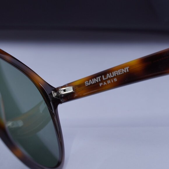 Saint Laurent SL432 SLIM 002 Aviator Sunglasses - Havana/Green - Picture 8 of 10